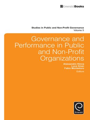 cover image of Studies in Public and Non-Profit Governance, Volume 5